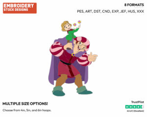 Quasimodo, Zephyr - Disney's The Hunchback of Notre-Dame - Embroidery Design in 3 sizes & 8 formats
