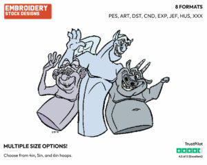 Victor, Hugo, Laverne - Disney's The Hunchback of Notre-Dame - Embroidery Design in 3 sizes & 8 formats