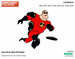 Mr. Incredible - Disney's The Incredibles - Embroidery Design in 3 sizes & 8 formats