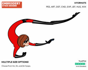 Elastigirl - Disney's The Incredibles - Embroidery Design in 3 sizes & 8 formats