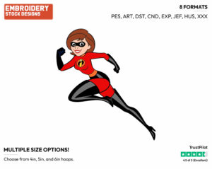 Elastigirl - Disney's The Incredibles - Embroidery Design in 3 sizes & 8 formats