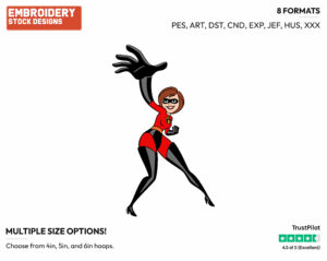 Elastigirl - Disney's The Incredibles - Embroidery Design in 3 sizes & 8 formats