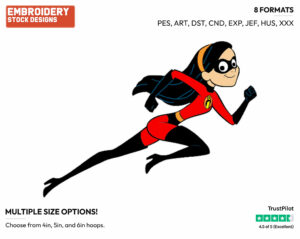 Violet - Disney's The Incredibles - Embroidery Design in 3 sizes & 8 formats