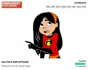 Violet - Disney's The Incredibles - Embroidery Design in 3 sizes & 8 formats