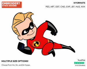 Dash - Disney's The Incredibles - Embroidery Design in 3 sizes & 8 formats