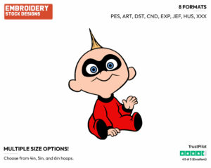 Jack Jack - Disney's The Incredibles - Embroidery Design in 3 sizes & 8 formats