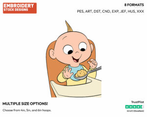Jack Jack - Disney's The Incredibles - Embroidery Design in 3 sizes & 8 formats