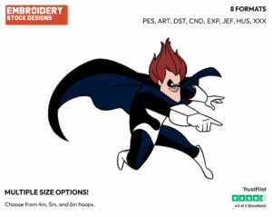 Syndrome - Disney's The Incredibles - Embroidery Design in 3 sizes & 8 formats