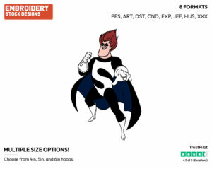 Syndrome - Disney's The Incredibles - Embroidery Design in 3 sizes & 8 formats