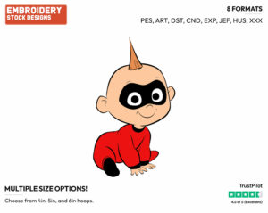 Baby Jack Jack - Disney's The Incredibles 2 - Embroidery Design in 3 sizes & 8 formats