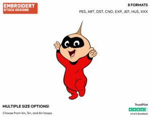 Baby Jack Jack - Disney's The Incredibles 2 - Embroidery Design in 3 sizes & 8 formats