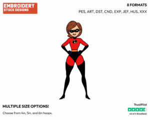 Elastigirl - Disney's The Incredibles 2 - Embroidery Design in 3 sizes & 8 formats