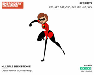 Elastigirl - Disney's The Incredibles 2 - Embroidery Design in 3 sizes & 8 formats