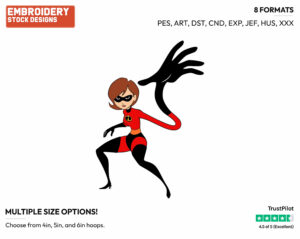 Elastigirl - Disney's The Incredibles 2 - Embroidery Design in 3 sizes & 8 formats