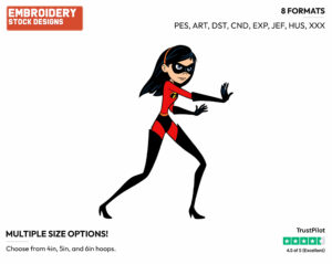 Violet - Disney's The Incredibles 2 - Embroidery Design in 3 sizes & 8 formats
