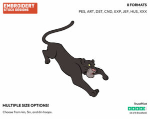 Bagheera - Disney's The Jungle Book - Embroidery Design in 3 sizes & 8 formats