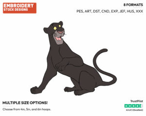 Bagheera - Disney's The Jungle Book - Embroidery Design in 3 sizes & 8 formats