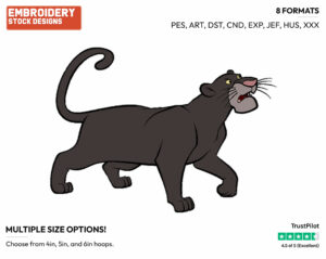 Bagheera - Disney's The Jungle Book - Embroidery Design in 3 sizes & 8 formats