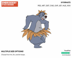 Baloo - Disney's The Jungle Book - Embroidery Design in 3 sizes & 8 formats