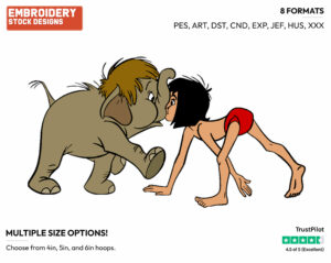 Junior, Mowgli - Disney's The Jungle Book - Embroidery Design in 3 sizes & 8 formats