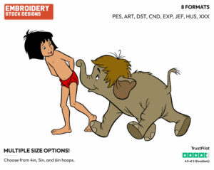 Junior, Mowgli - Disney's The Jungle Book - Embroidery Design in 3 sizes & 8 formats