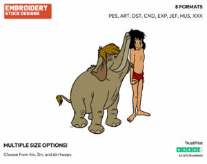 Junior, Mowgli - Disney's The Jungle Book - Embroidery Design in 3 sizes & 8 formats