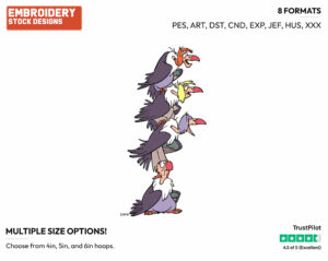 Vultures - Disney's The Jungle Book - Embroidery Design in 3 sizes & 8 formats