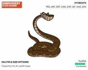 The Snake Kaa - Disney's The Jungle Book - Embroidery Design in 3 sizes & 8 formats