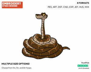 Kaa - Disney's The Jungle Book - Embroidery Design in 3 sizes & 8 formats