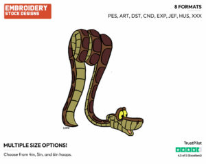 Kaa - Disney's The Jungle Book - Embroidery Design in 3 sizes & 8 formats