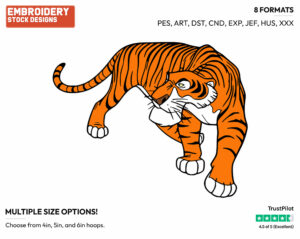 Shere Khan - Disney's The Jungle Book - Embroidery Design in 3 sizes & 8 formats