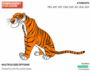 Shere Khan - Disney's The Jungle Book - Embroidery Design in 3 sizes & 8 formats