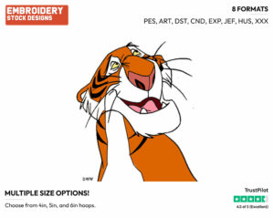 Shere Khan - Disney's The Jungle Book - Embroidery Design in 3 sizes & 8 formats