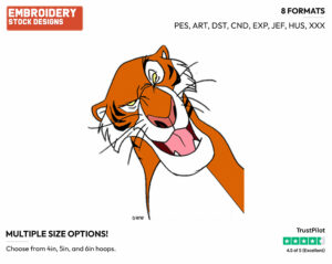 Shere Khan - Disney's The Jungle Book - Embroidery Design in 3 sizes & 8 formats