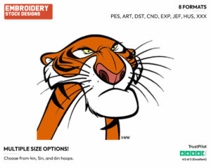 Shere Khan - Disney's The Jungle Book - Embroidery Design in 3 sizes & 8 formats