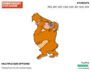 King Louie - Disney's The Jungle Book - Embroidery Design in 3 sizes & 8 formats