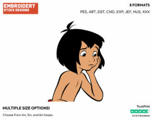 Mowgli - Disney's The Jungle Book - Embroidery Design in 3 sizes & 8 formats