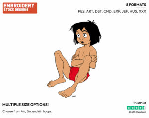 Mowgli - Disney's The Jungle Book - Embroidery Design in 3 sizes & 8 formats