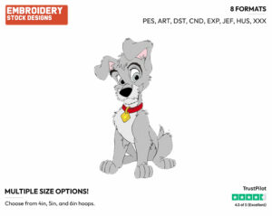 Scamp - Disney's Lady and the Tramp - Embroidery Design in 3 sizes & 8 formats