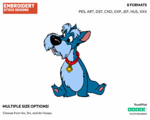 Jock - Disney's Lady and the Tramp - Embroidery Design in 3 sizes & 8 formats