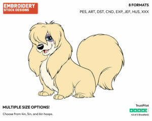 Peg - Disney's Lady and the Tramp - Embroidery Design in 3 sizes & 8 formats