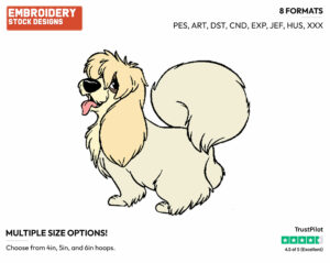 Peg - Disney's Lady and the Tramp - Embroidery Design in 3 sizes & 8 formats