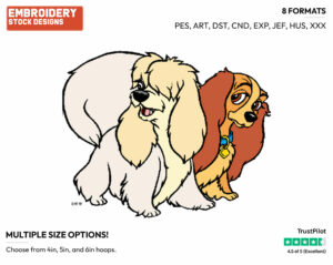 Peg, Lady - Disney's Lady and the Tramp - Embroidery Design in 3 sizes & 8 formats