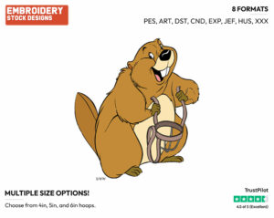 Beaver - Disney's Lady and the Tramp - Embroidery Design in 3 sizes & 8 formats