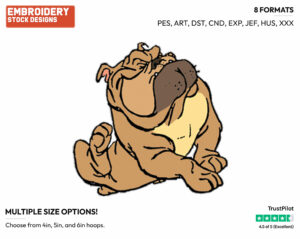 Bull - Disney's Lady and the Tramp - Embroidery Design in 3 sizes & 8 formats