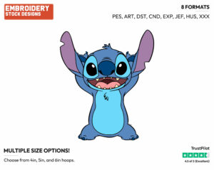 Stitch - Disney's Lilo & Stitch - Embroidery Design in 3 sizes & 8 formats