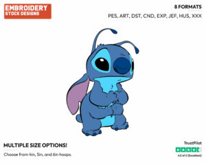 Anxious Stitch - Disney's Lilo & Stitch - Embroidery Design in 3 sizes & 8 formats