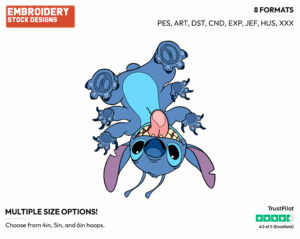 Stitch Sticking To The Screen - Disney's Lilo & Stitch - Embroidery Design in 3 sizes & 8 formats