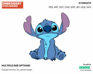 Stitch - Disney's Lilo & Stitch - Embroidery Design in 3 sizes & 8 formats