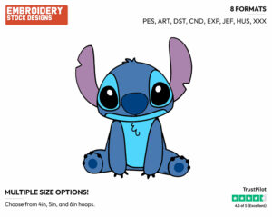Cute Stitch - Disney's Lilo & Stitch - Embroidery Design in 3 sizes & 8 formats